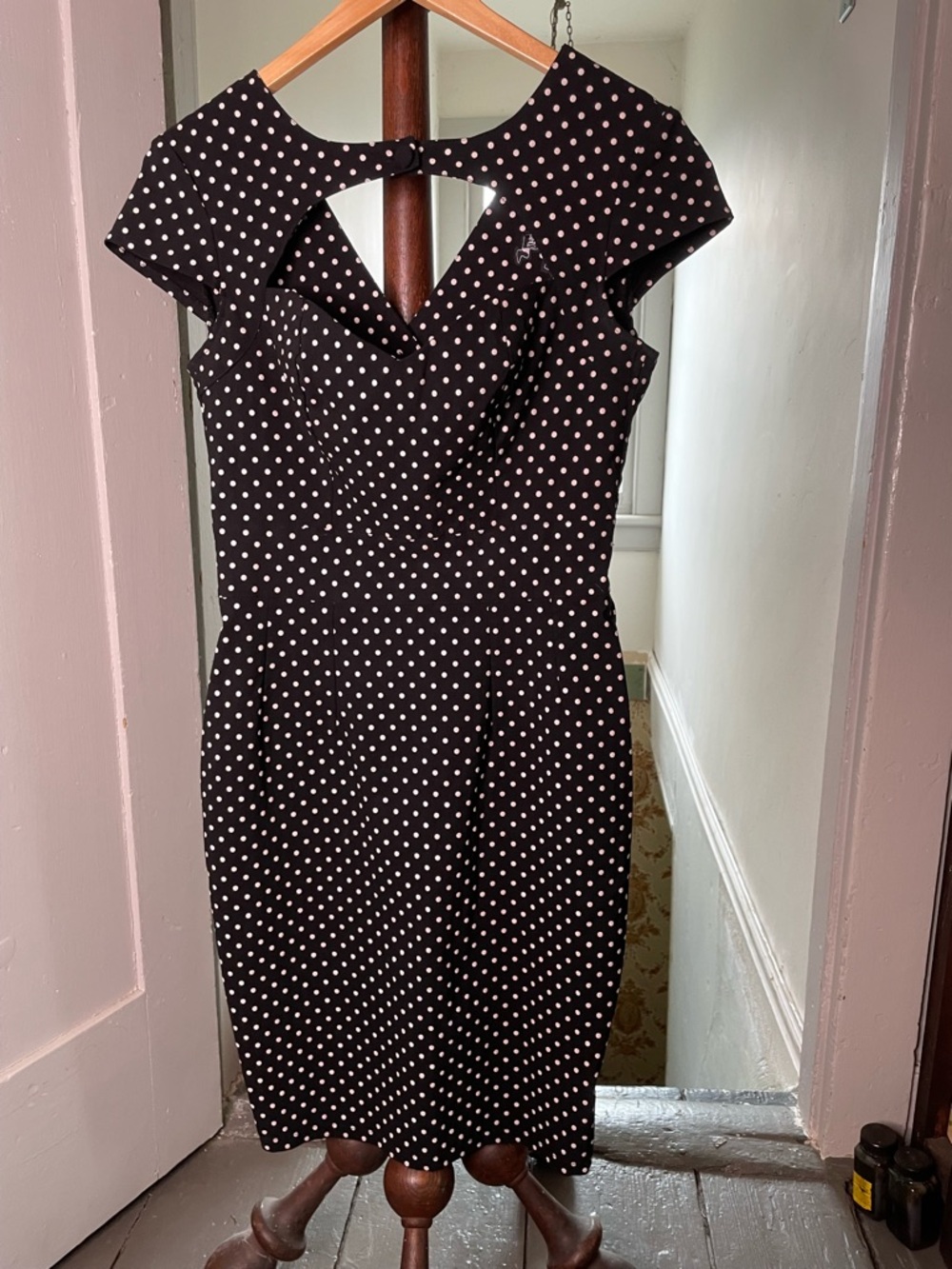 Hell Bunny Black & White Polka Dot Midi Dress